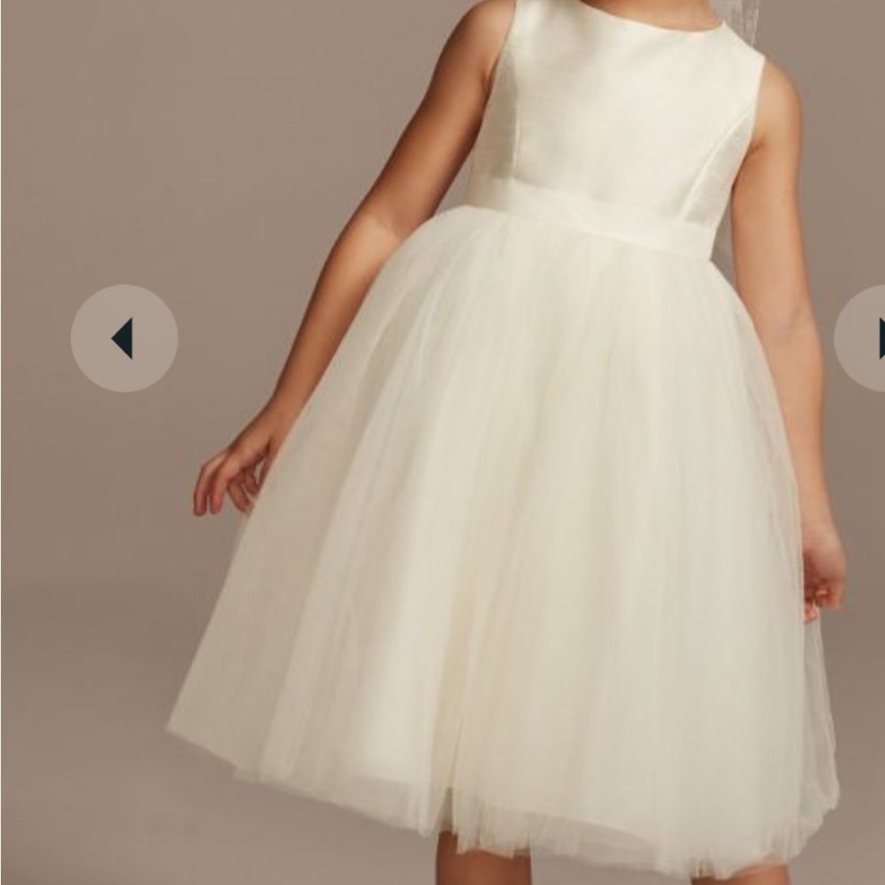 flower girl dress with tulle and ribbon waist
